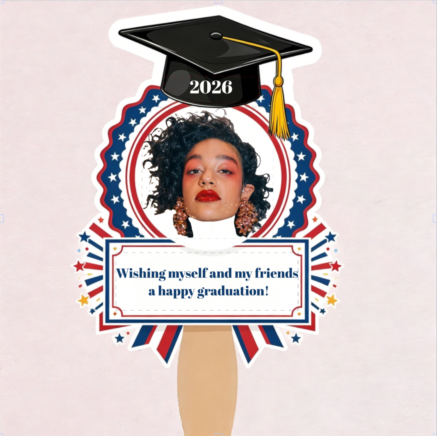 Custom Vintage Student Photo Graduation Gift - Personalized Graduation Fan