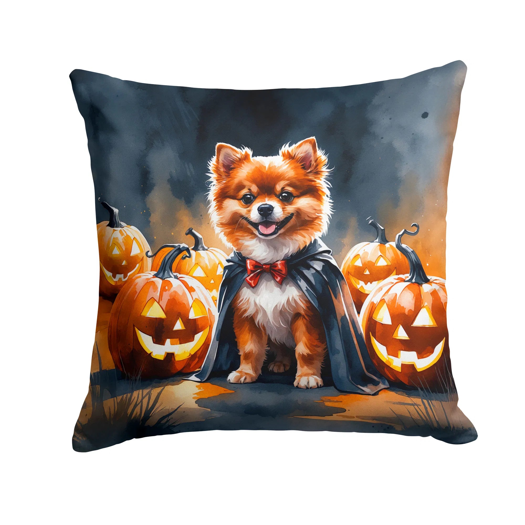 pomeranian halloween throw pillow with insert 18 Inch