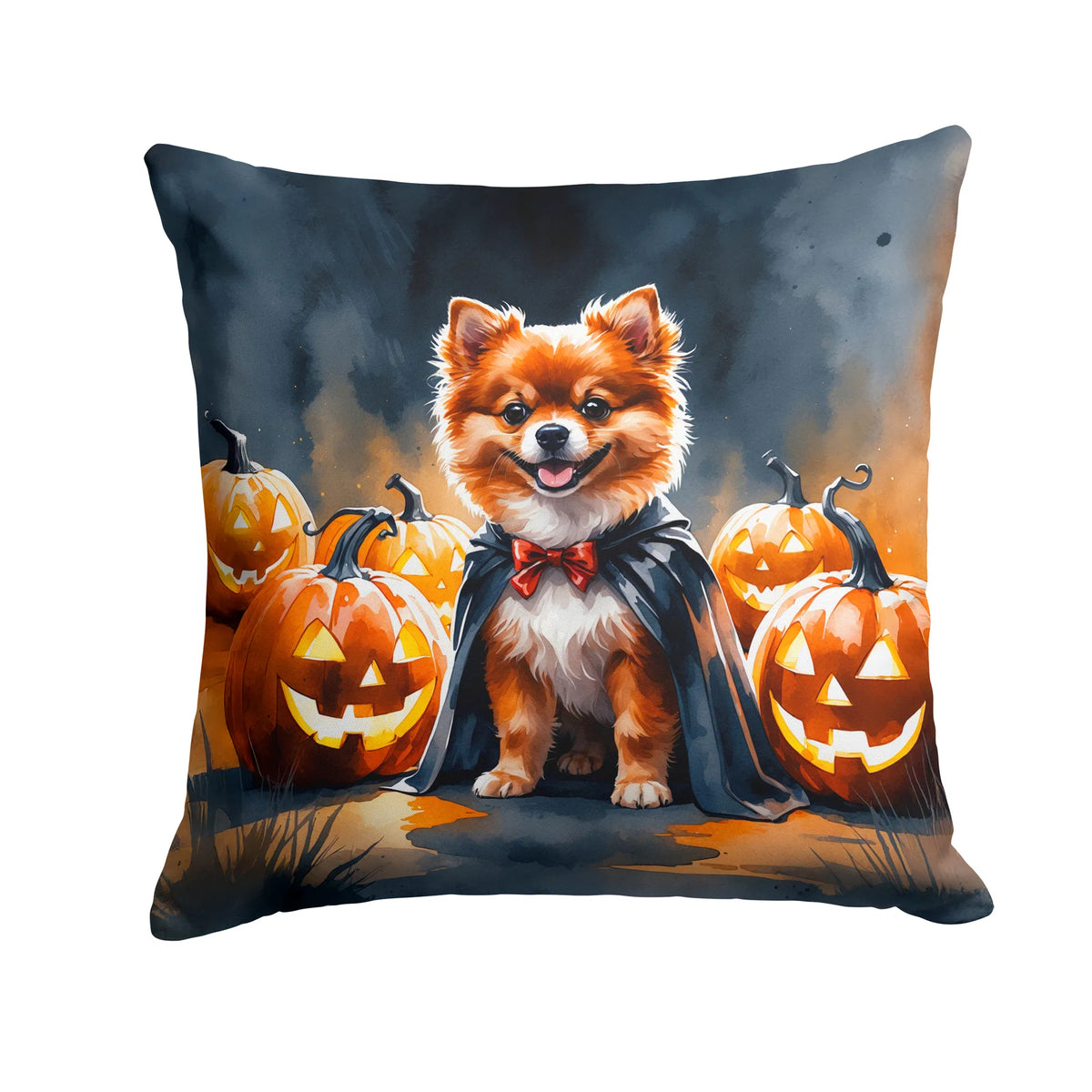 pomeranian halloween throw pillow with insert 18 Inch
