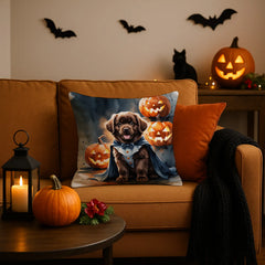 chocolate newfoundland halloween throw pillow with insert - product photo 2 of 8