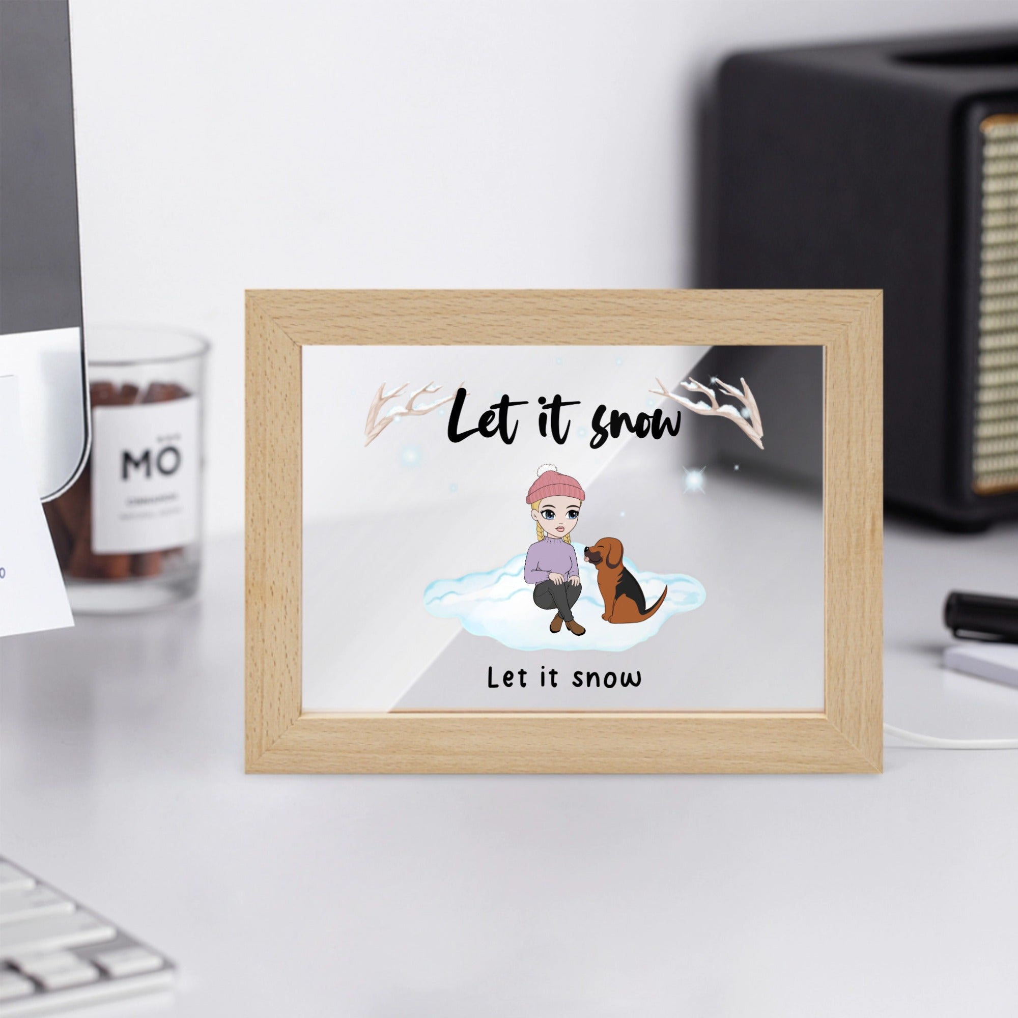 Let it snow Wooden Framed