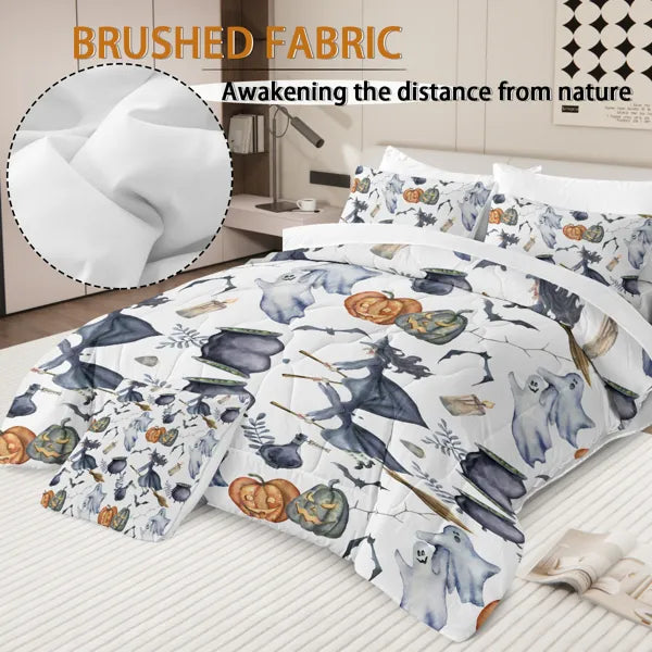 8 piece witch pattern Halloween comforter set - product photo 2 of 6