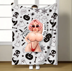 Halloween Custom Bath Throw Blanket | 100×150cm (39.4"×59.1") Soft Plush Dual‑Use Towel Blanket, Spooky Season Home Decor Gift
