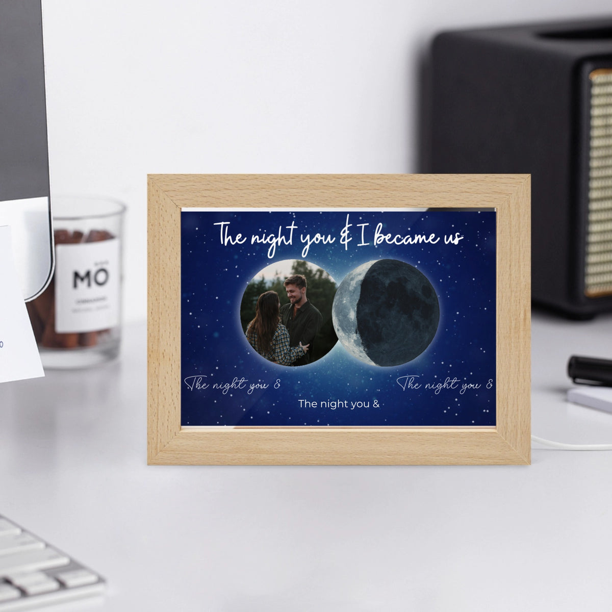 The night you & I became us Wooden Framed