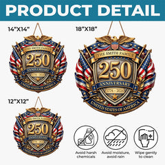 Custom Wood Sign - Personalized America 250th Anniversary Gifts For Mom, Dad, Brother, Sister, Kids - Courage Built Our Legacy