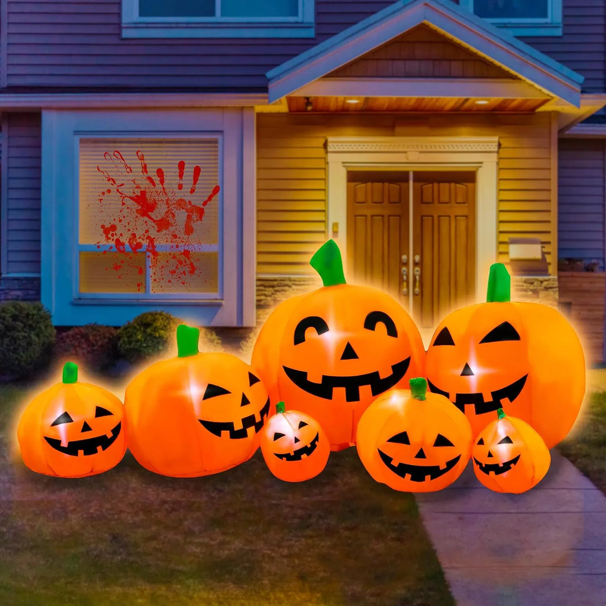7 ft inflatable pumpkin patch with built-in lights - product photo 6 of 7