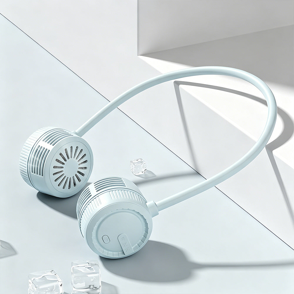 Neck-mounted small fan - Portable and foldable