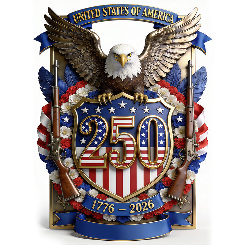 Personalized 250 Years of Freedom Tiger Metal Sign - Custom Family Name 1776-2026 Commemorative Gift