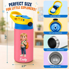 Customized Children's Warm Water Bottle 20oz - An Individualized Back-to-School Gift for Kids - Suitable for Learning Use