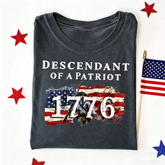 Descendant of a Patriot Shirt, Revolutionary War Heritage Tee, Vintage American Revolution Gift