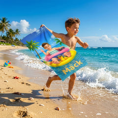 Personalized Boy Beach Towel with Face & Name, Funny Pool Float Vacation Gift, Birthday Gift .