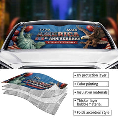 Custom Auto Windshield Sunshade-Personalized America 250th Anniversary Gifts-American Spirit Never Fades