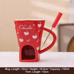 Christmas chocolate melting oven ceramic hot pot cup Microwave oven heated cheese Halloween cup