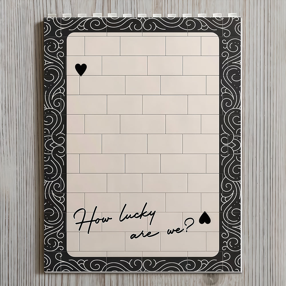 King And Queen Custom Couples Photo How Luck We Are - Personalized Photo Rectangle Building Brick