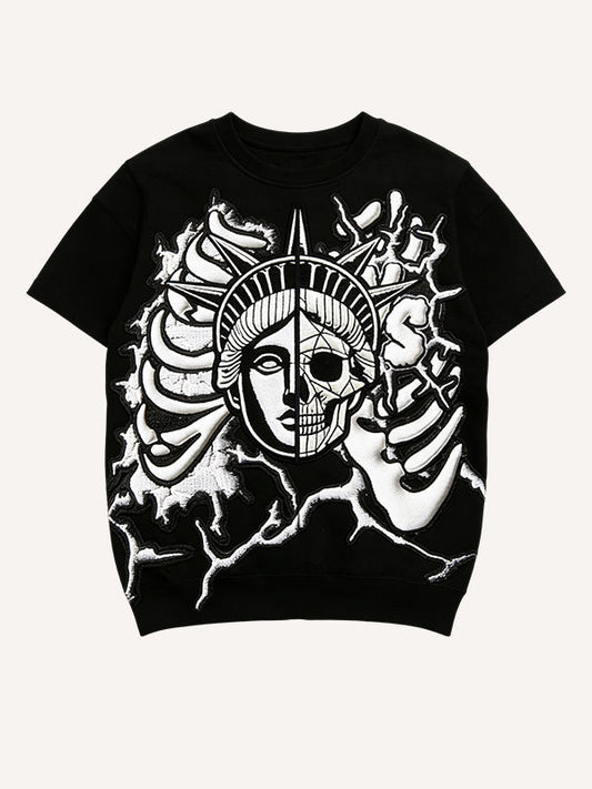 Another side of the Statue of Liberty printed short-sleeved shirt