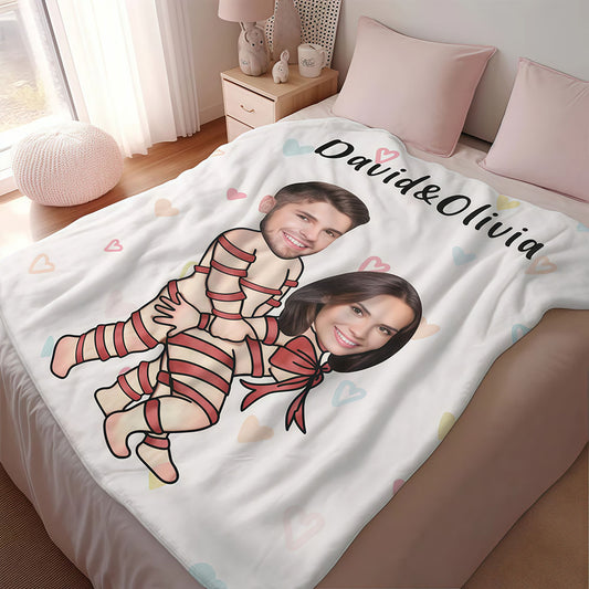 Custom Faces and Names Blanket Personalized Photo Gifts for Him