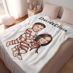 Custom Faces and Names Blanket Personalized Photo Gifts for Him