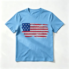 Personalized Multi-Dog American Flag Shirt – Custom Pet Name Cartoon T-Shirt
