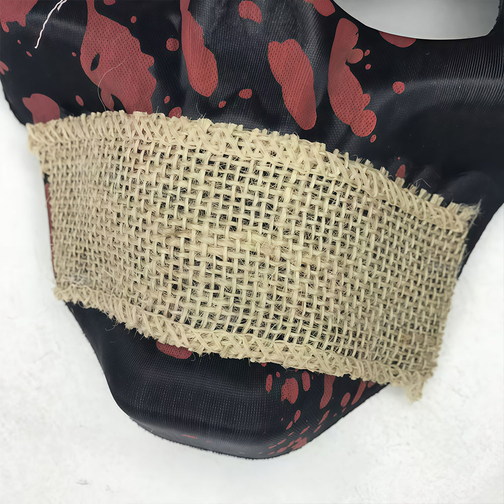 Halloween funny mask for men with blood-stained fabric patches for a half-face party cosplay for horror pranks