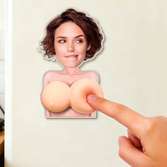 Naughty Gift For Him, Funny Valentine’s Anniversary Gift Upload Face - Personalized Fridge Magnet