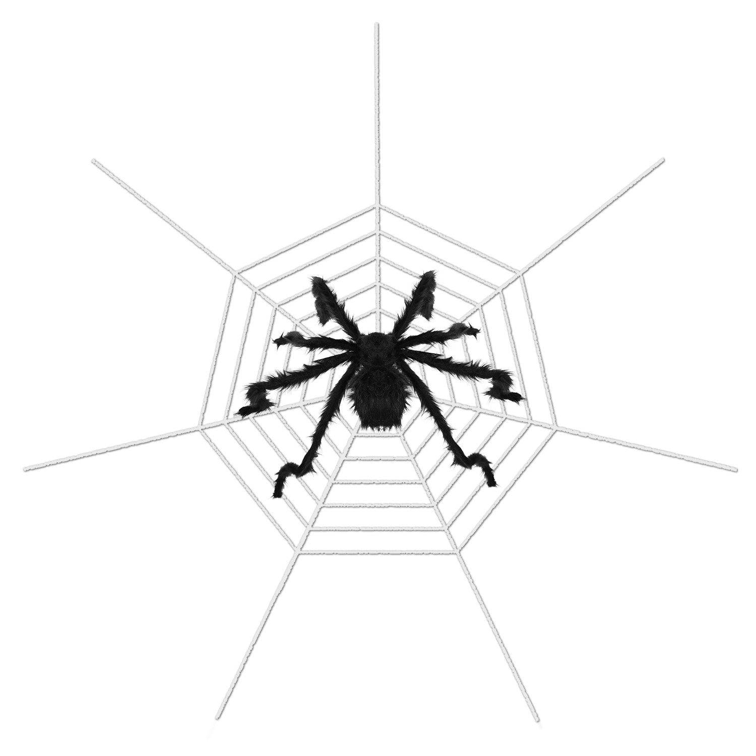 49 inch bendable black spider with a 126 inch stretch web - product photo 2 of 10