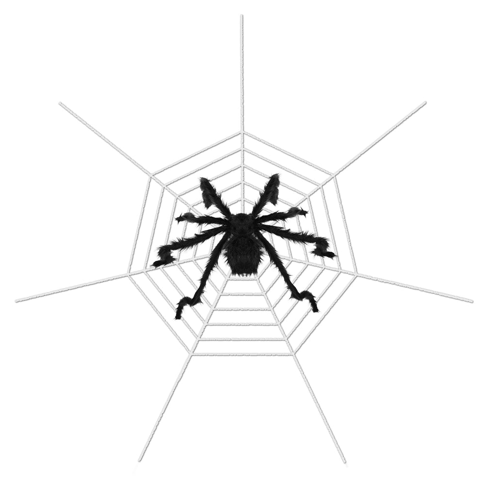 49 inch bendable black spider with a 126 inch stretch web - product photo 2 of 10