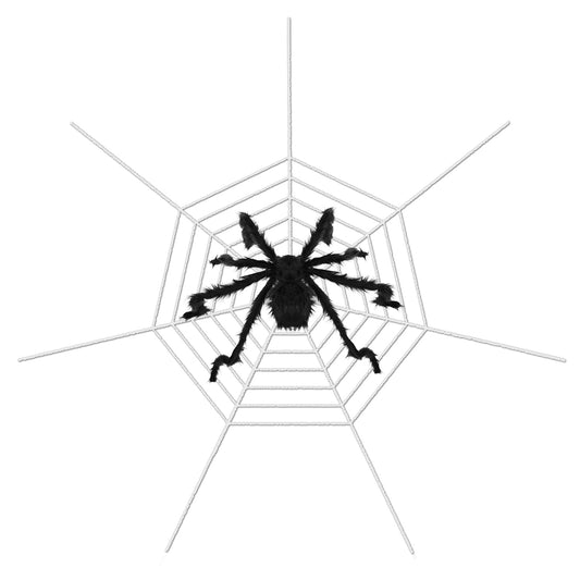49 inch bendable black spider with a 126 inch stretch web - product photo 2 of 10