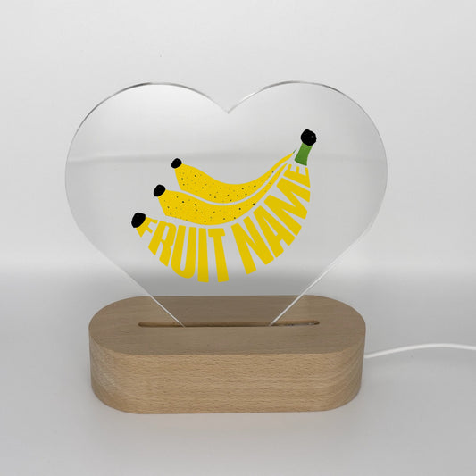 Fruit Name Acrylic Heart-Shaped Plaque