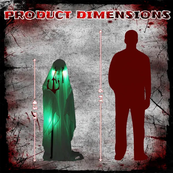 4.3 ft animatronic ghost with trident - product photo 10 of 15