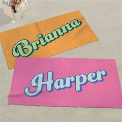 Retro Summer Personalized 30x60 Beach Towel