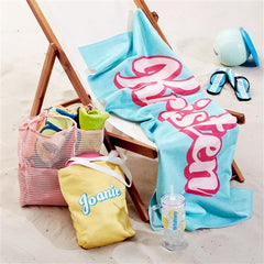 Retro Summer Personalized 30x60 Beach Towel