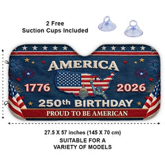 Custom Auto Windshield Sunshade-Personalized America 250th Anniversary Gifts-Endless Pride