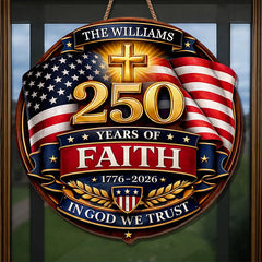 Custom Wood Sign - Personalized America 250th Anniversary Gifts For Mom, Dad, Brother, Sister, Kids - Strong Roots Bright Future