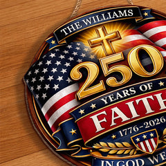 Custom Wood Sign - Personalized America 250th Anniversary Gifts For Mom, Dad, Brother, Sister, Kids - Strong Roots Bright Future