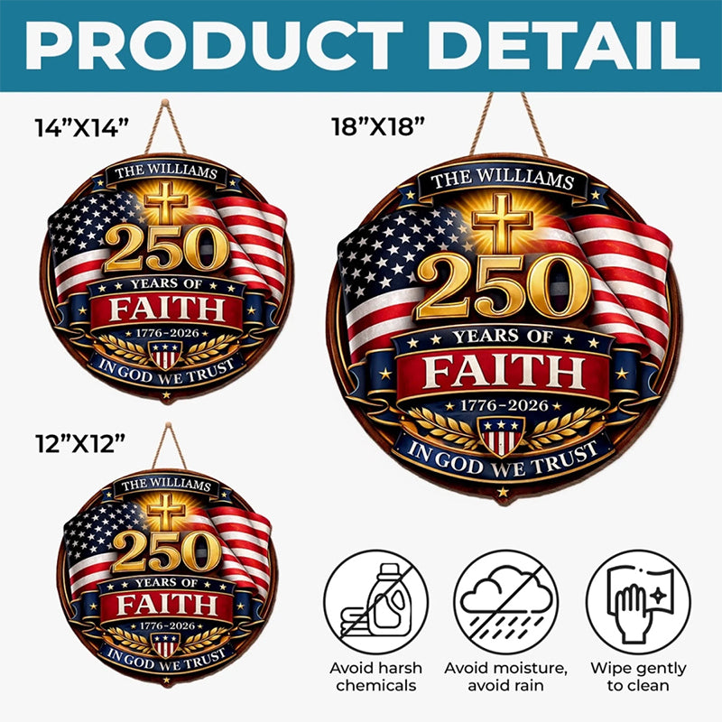 Custom Wood Sign - Personalized America 250th Anniversary Gifts For Mom, Dad, Brother, Sister, Kids - Strong Roots Bright Future