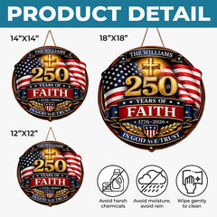 Custom Wood Sign - Personalized America 250th Anniversary Gifts For Mom, Dad, Brother, Sister, Kids - Strong Roots Bright Future