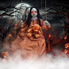 45 inch hanging doll that swings, moans and glows red eyes on sound or a slap - product photo 7 of 10