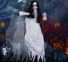 45 inch hanging doll that swings, moans and glows red eyes on sound or a slap One Size