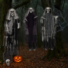 3 pack hanging skeleton ghosts - product photo 4 of 5