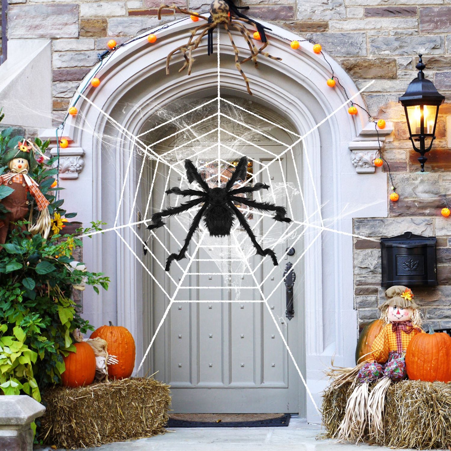 49 inch bendable black spider with a 126 inch stretch web - product photo 5 of 10