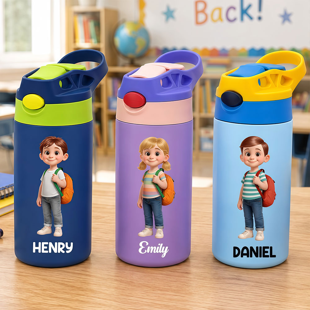 Customized Children's Warm Water Bottle 20oz - An Individualized Back-to-School Gift for Kids - Suitable for Learning Use