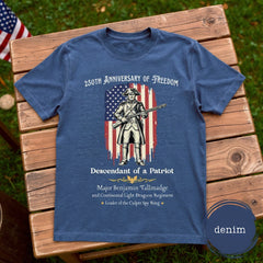 Custom Descendant of a Patriot Shirt, Vintage American Flag Graphic on Comfort Colors Tee, Revolutionary War Heritage TShirt, 250th Birthday