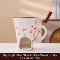 Christmas chocolate melting oven ceramic hot pot cup Microwave oven heated cheese Halloween cup