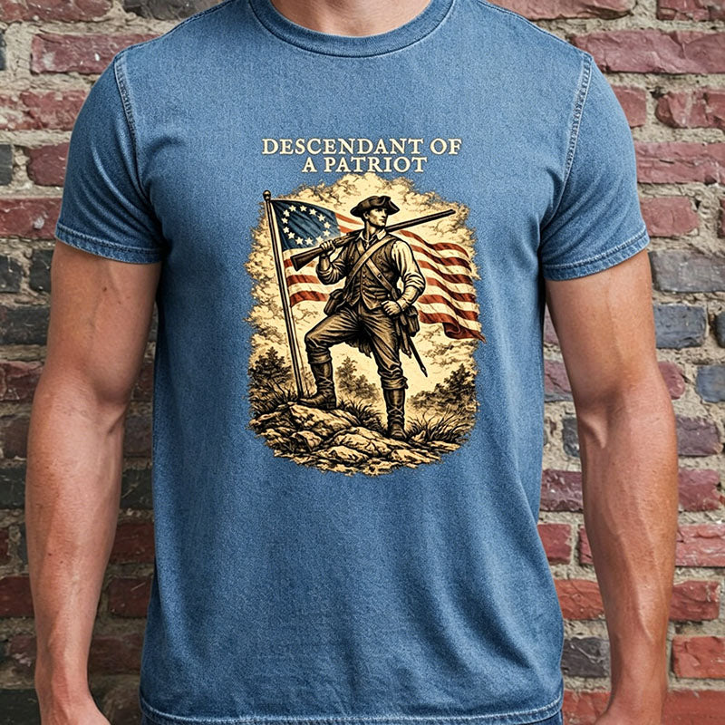 Descendant of a Patriot Shirt, Custom Revolutionary War Ancestor Tee, America 250 Shirt