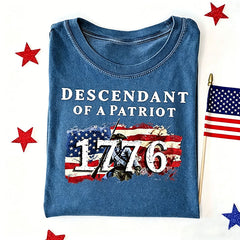 Descendant of a Patriot Shirt, Revolutionary War Heritage Tee, Vintage American Revolution Gift