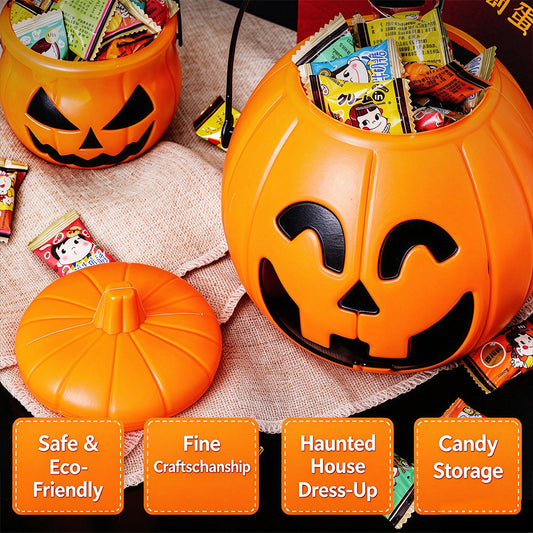 Halloween Portable Pumpkin LED Light - Candy Bucket
