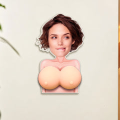 Naughty Gift For Him, Funny Valentine’s Anniversary Gift Upload Face - Personalized Fridge Magnet