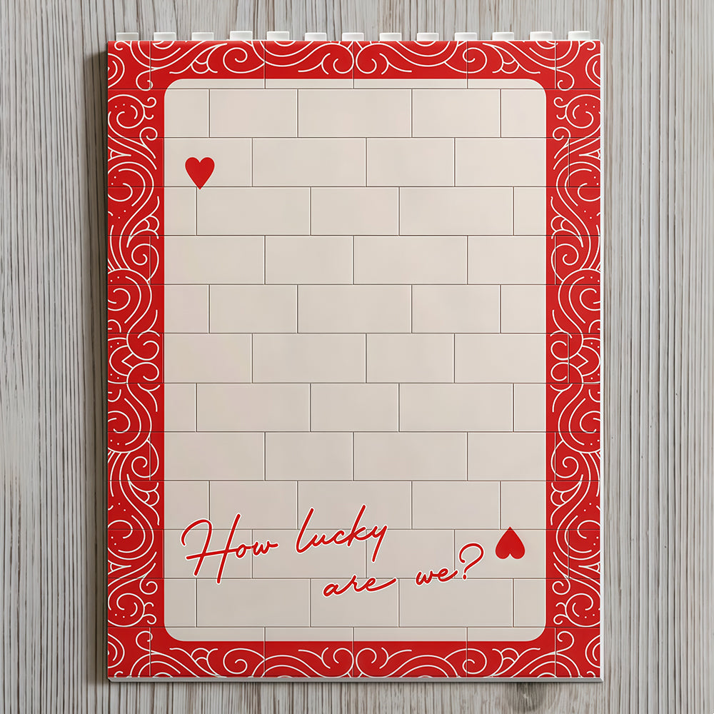 King And Queen Custom Couples Photo How Luck We Are - Personalized Photo Rectangle Building Brick