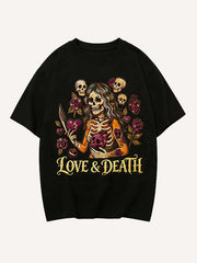 Love That Defends Even As a Skeleton Print Short Sleeve