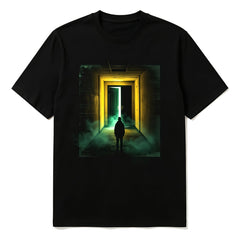 Surreal Empty Office Hallway Minimalist Art Graphic Unisex Casual Tshirt